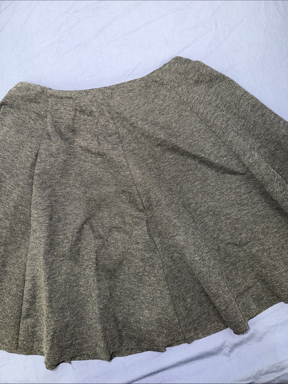 Gray Flared Knit Skirt - ZARA